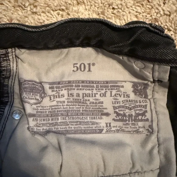 Levi's Black 501 Denim Shorts - Picture 4 of 5